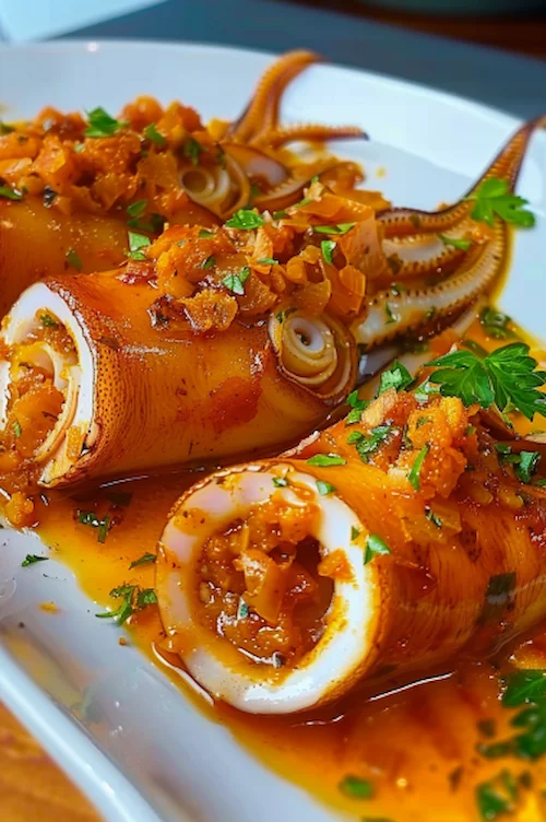 elaboración Calamares rellenos de sobrasada